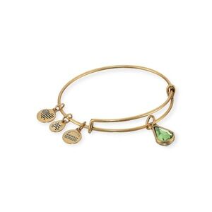 Alex and Ani 𖦹 August Peridot Green Crystal Birthstone Expandable Bangle 𖦹 Gold
